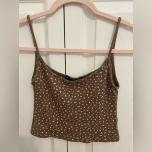 Brandy melville floral brown top
